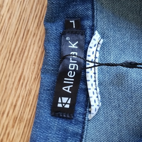 (L) NWT Allegra K Women's 100% Cotton Button Up Denim Vest Layer Classic Western - Picture 4 of 7